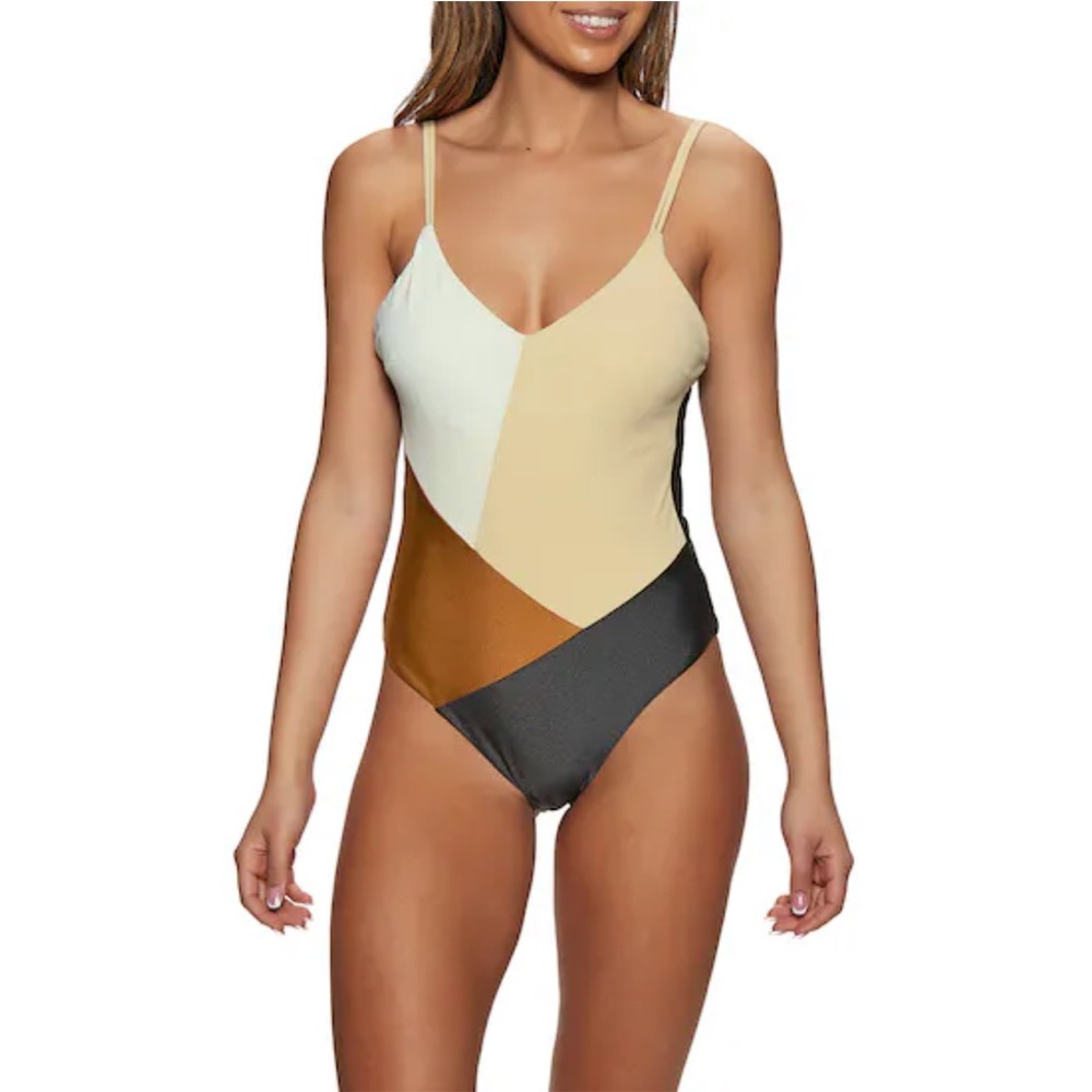 Barts Como V-neck One Piece Swimsuit S-M Color block EUC D